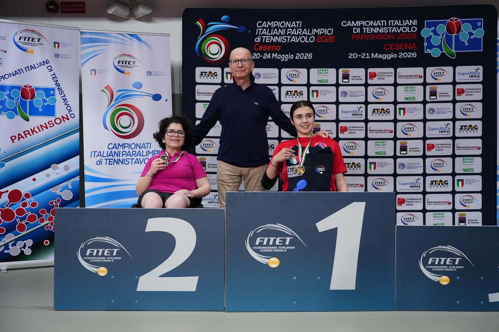 Campionati_Italiani_Paralimpici_2026_podio_del_singolare_giovanile_femminile_di_classe_1-5