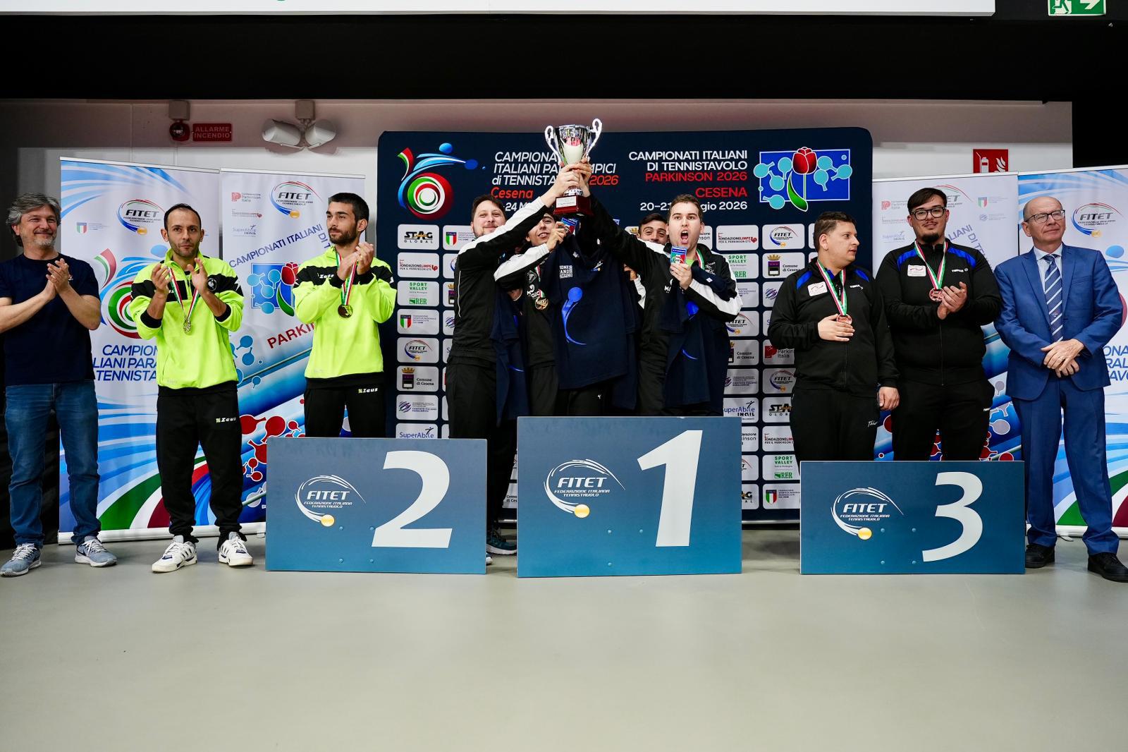 Campionati Italiani Paralimpici 2026 podio della gara a squadre di classe 11