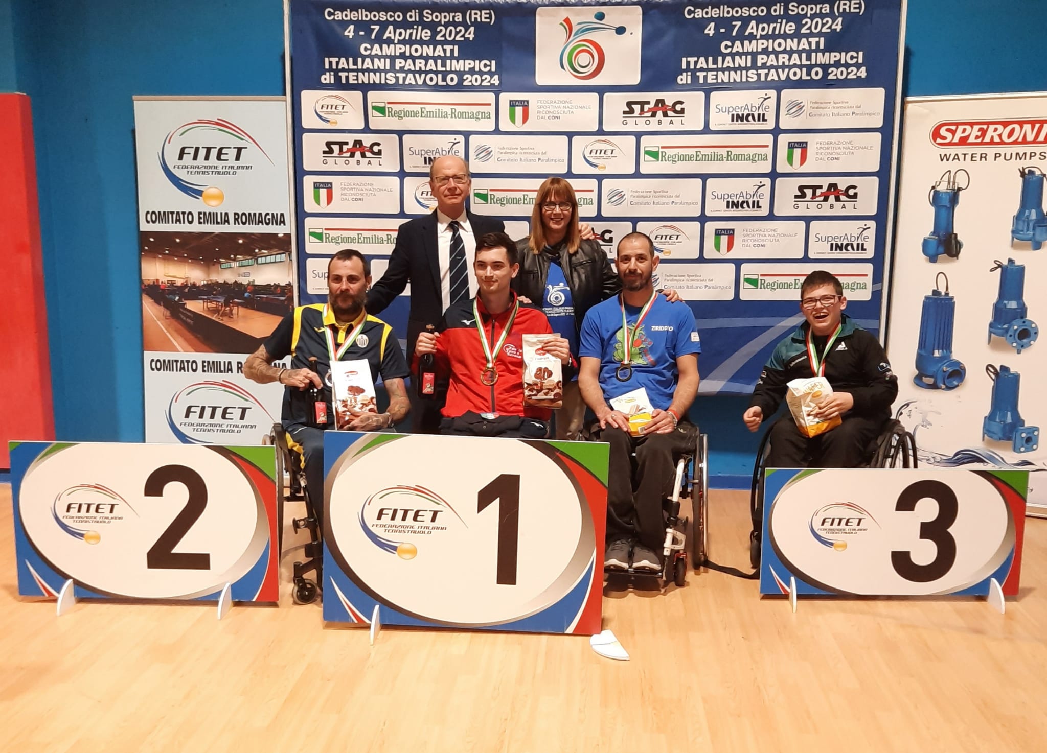 Campionati Italiani Paralimpici di Cadelbosco 2024 podio del singolare maschile di classe 3