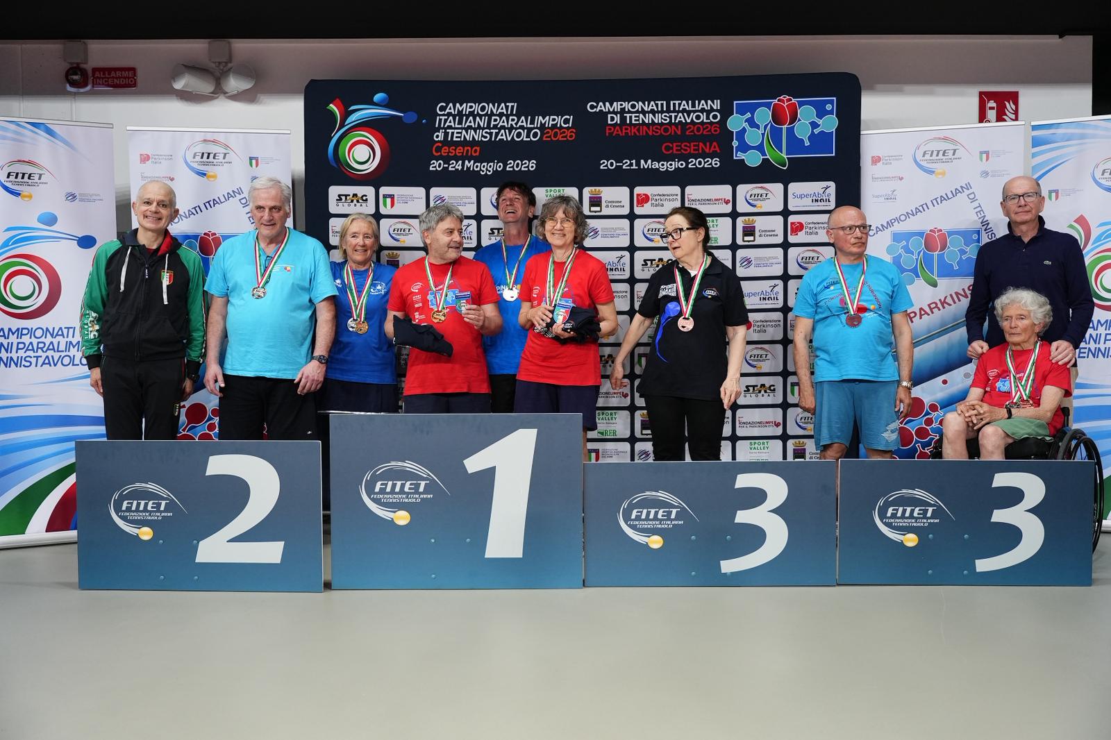 Campionati Italiani Parkinson 2026 podio del doppio misto
