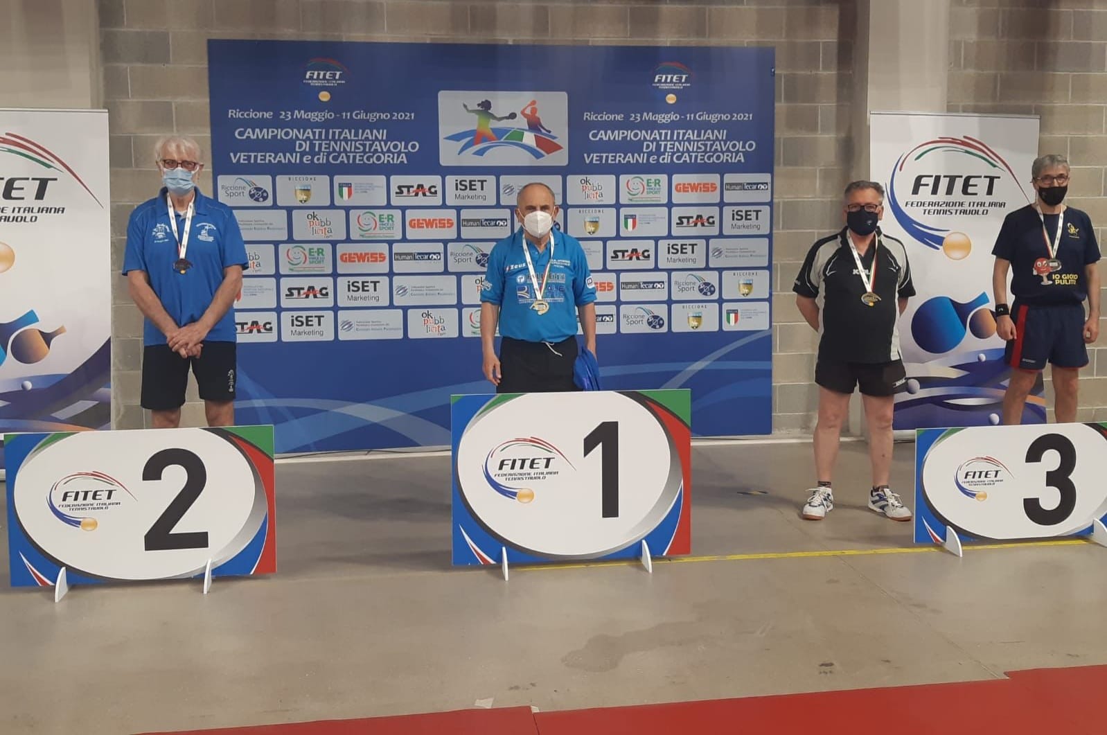 Campionati Italiani Veterani 2021 podio maschile Over 65