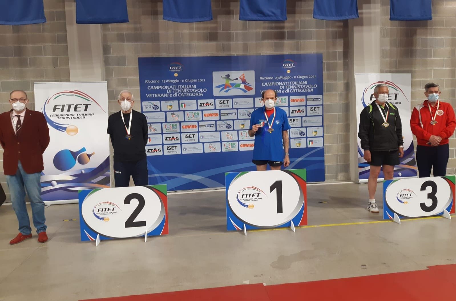 Campionati Italiani Veterani 2021 podio maschile Over 75
