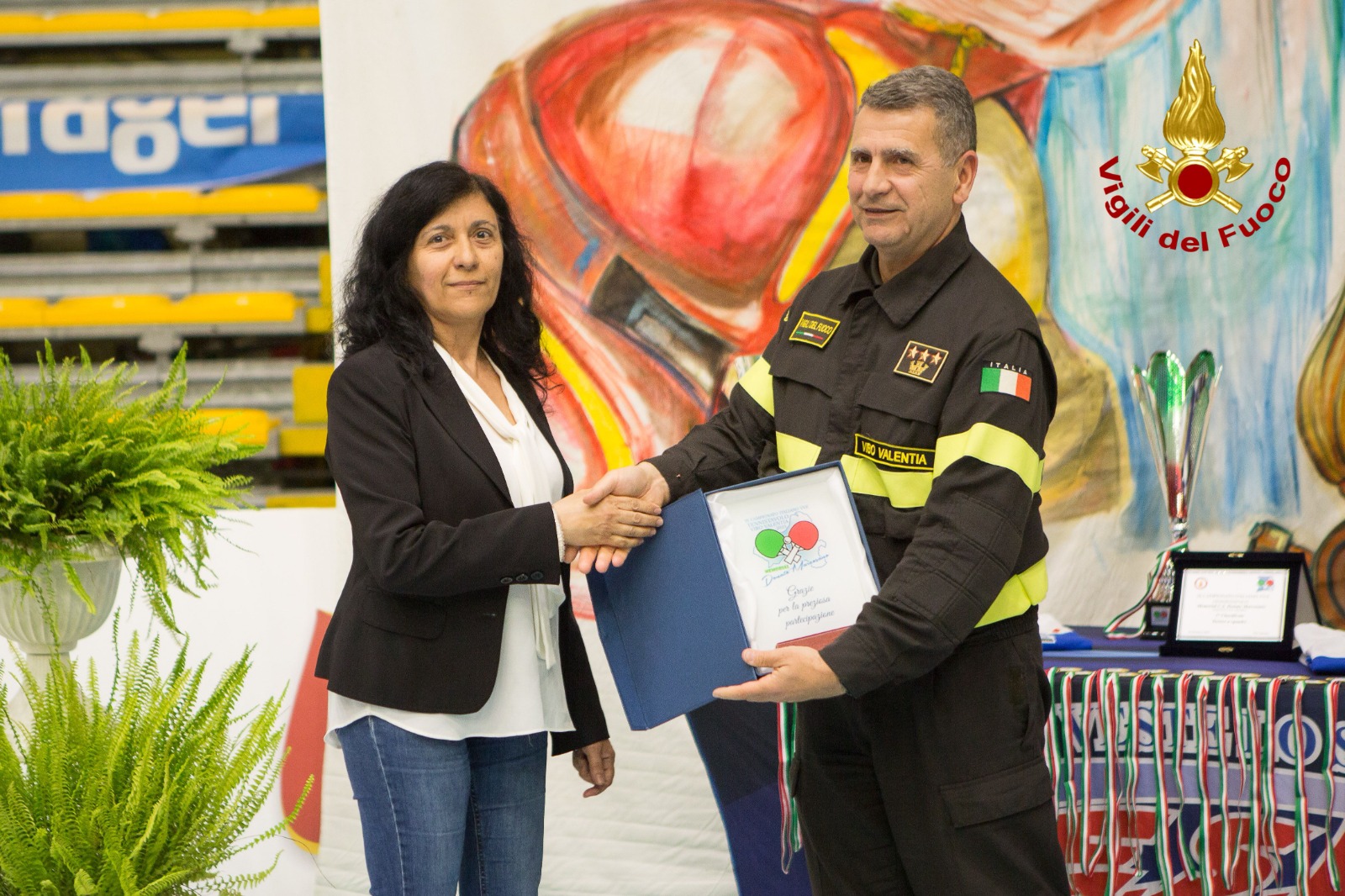 Campionati Italiani dei Vigili del Fuoco 2025 la vedova di Donato Marcosano