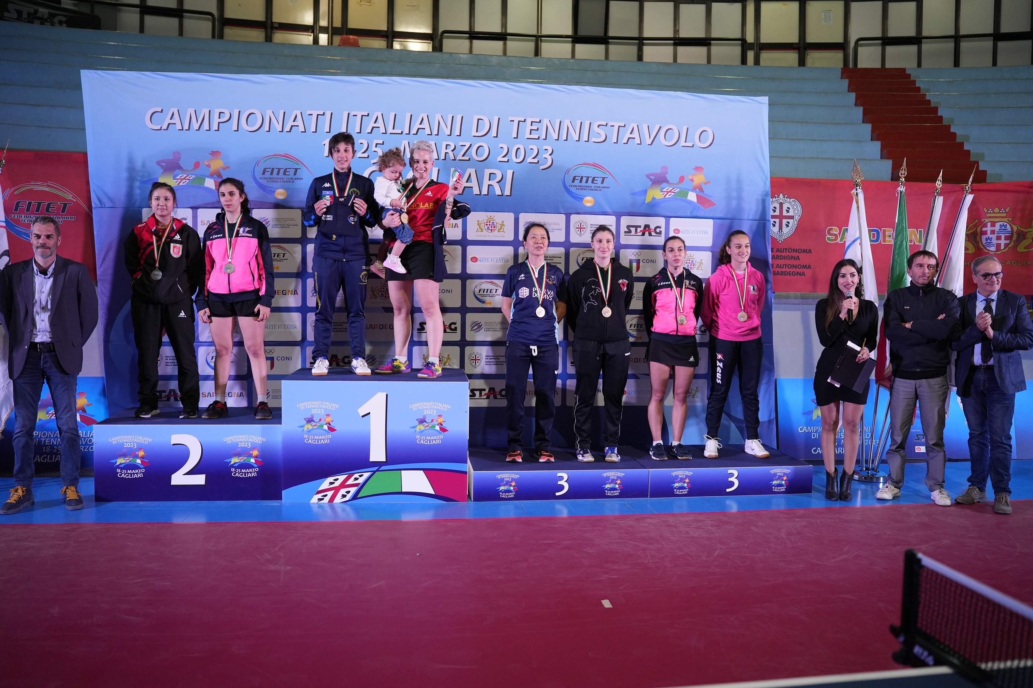 Campionati Italiani di Cagliari 2023 podio del doppio femminile di seconda categoria