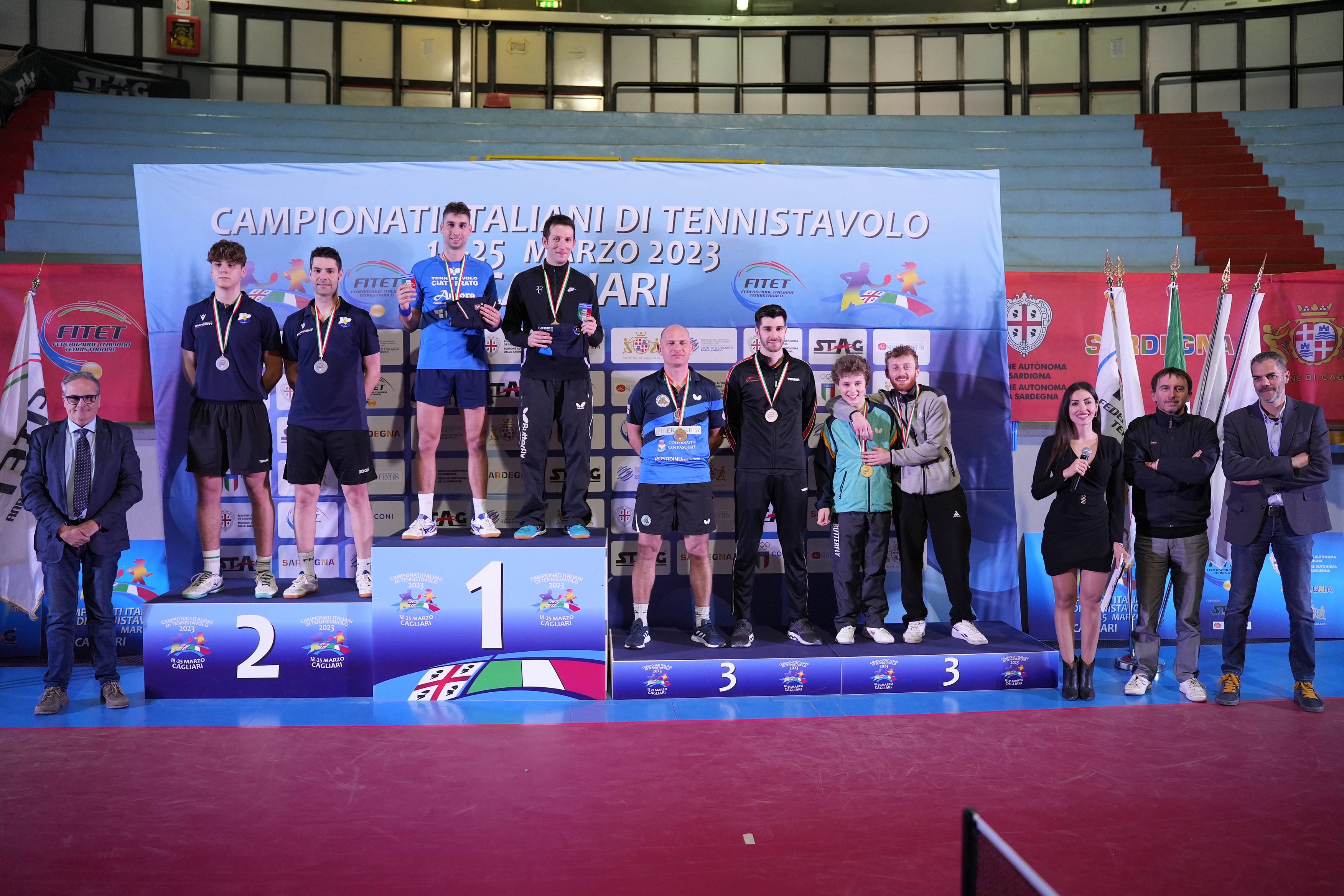 Campionati Italiani di Cagliari 2023 podio del doppio maschile di seconda categoria