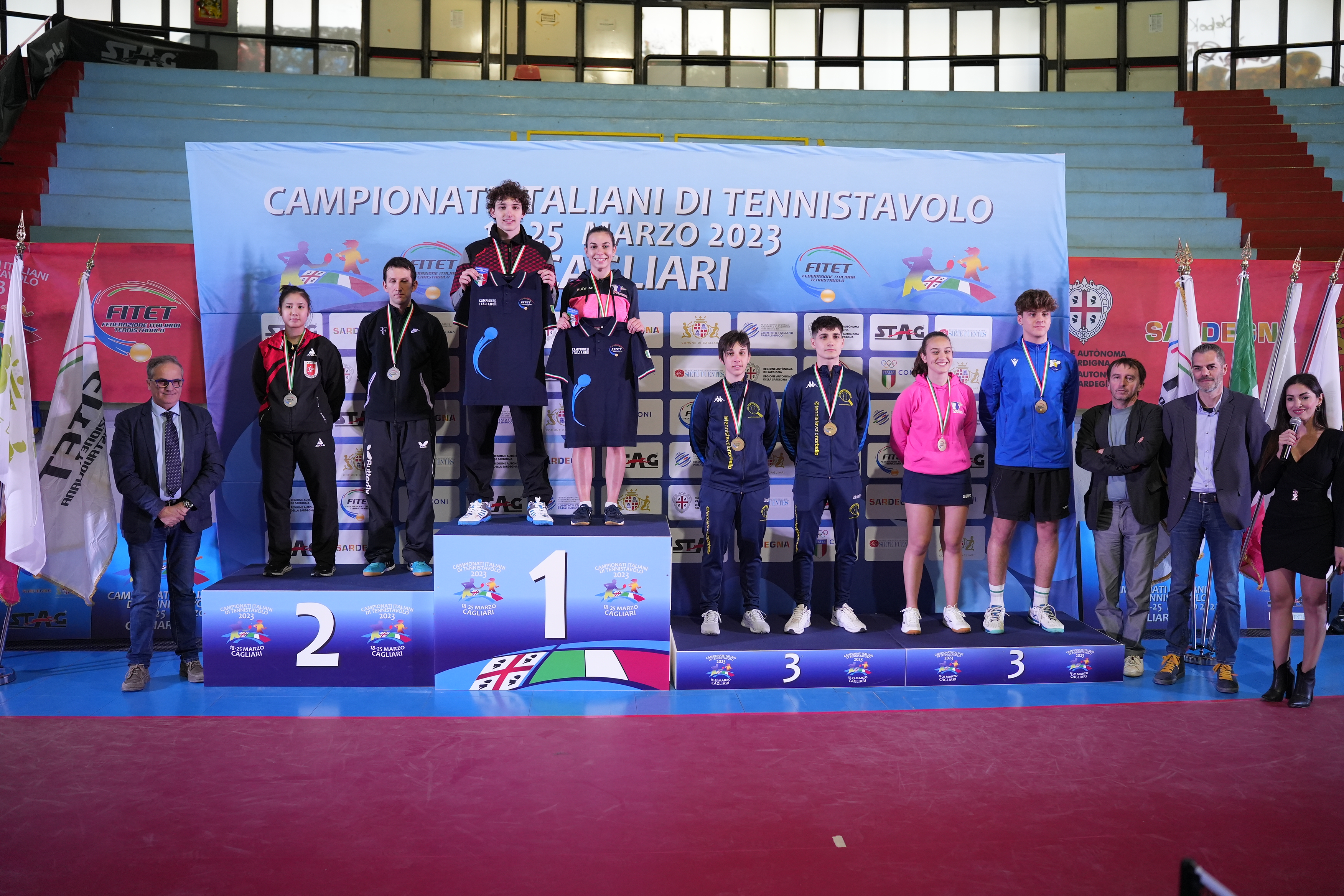 Campionati Italiani di Cagliari 2023 podio del doppio misto di seconda categoria