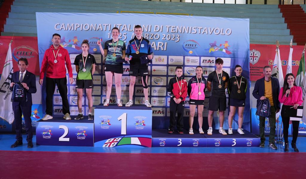 Campionati Italiani di Cagliari 2023 podio del doppio misto di terza categoria