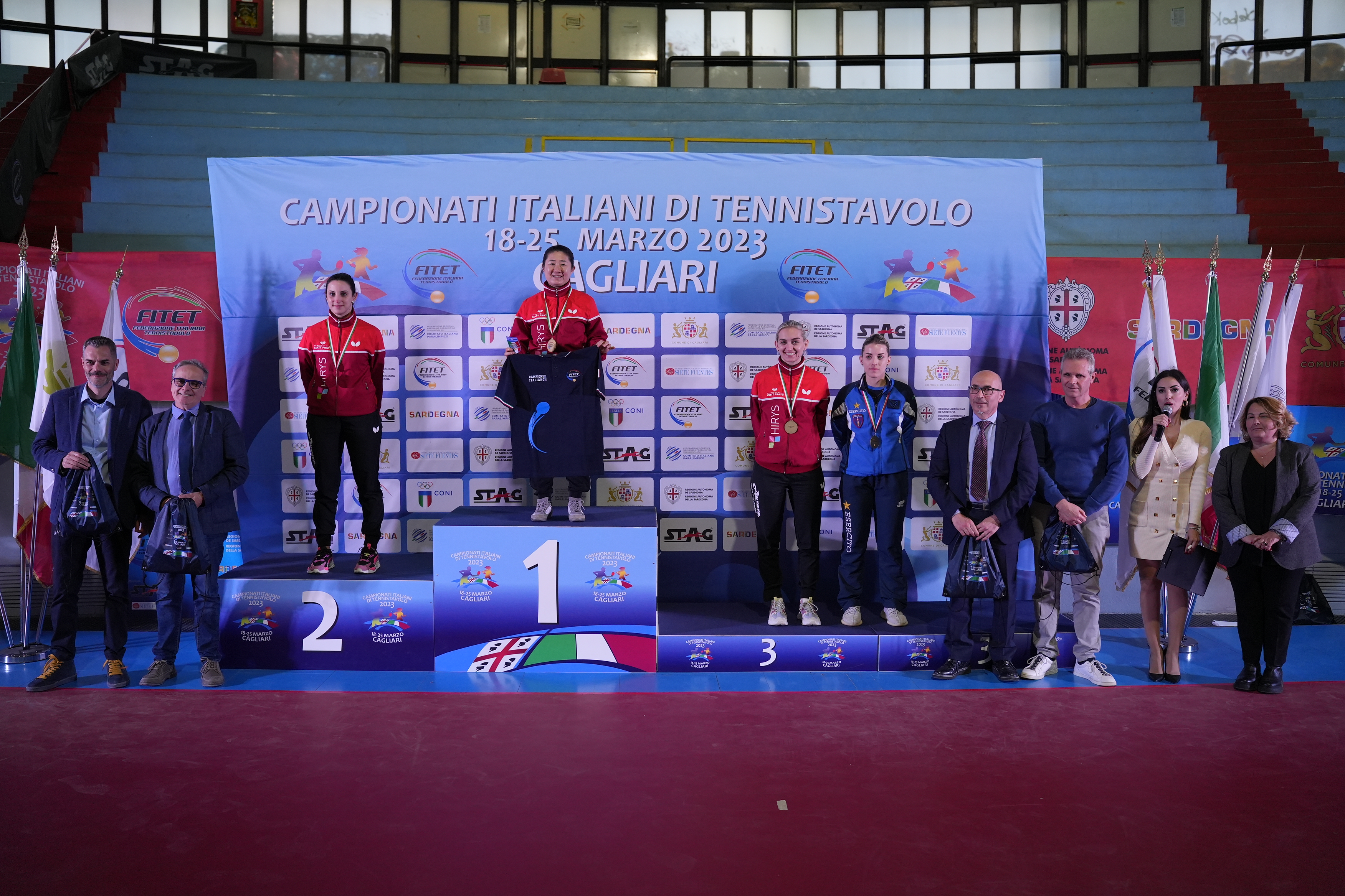 Campionati Italiani di Cagliari 2023 podio del singolare femminile assoluto