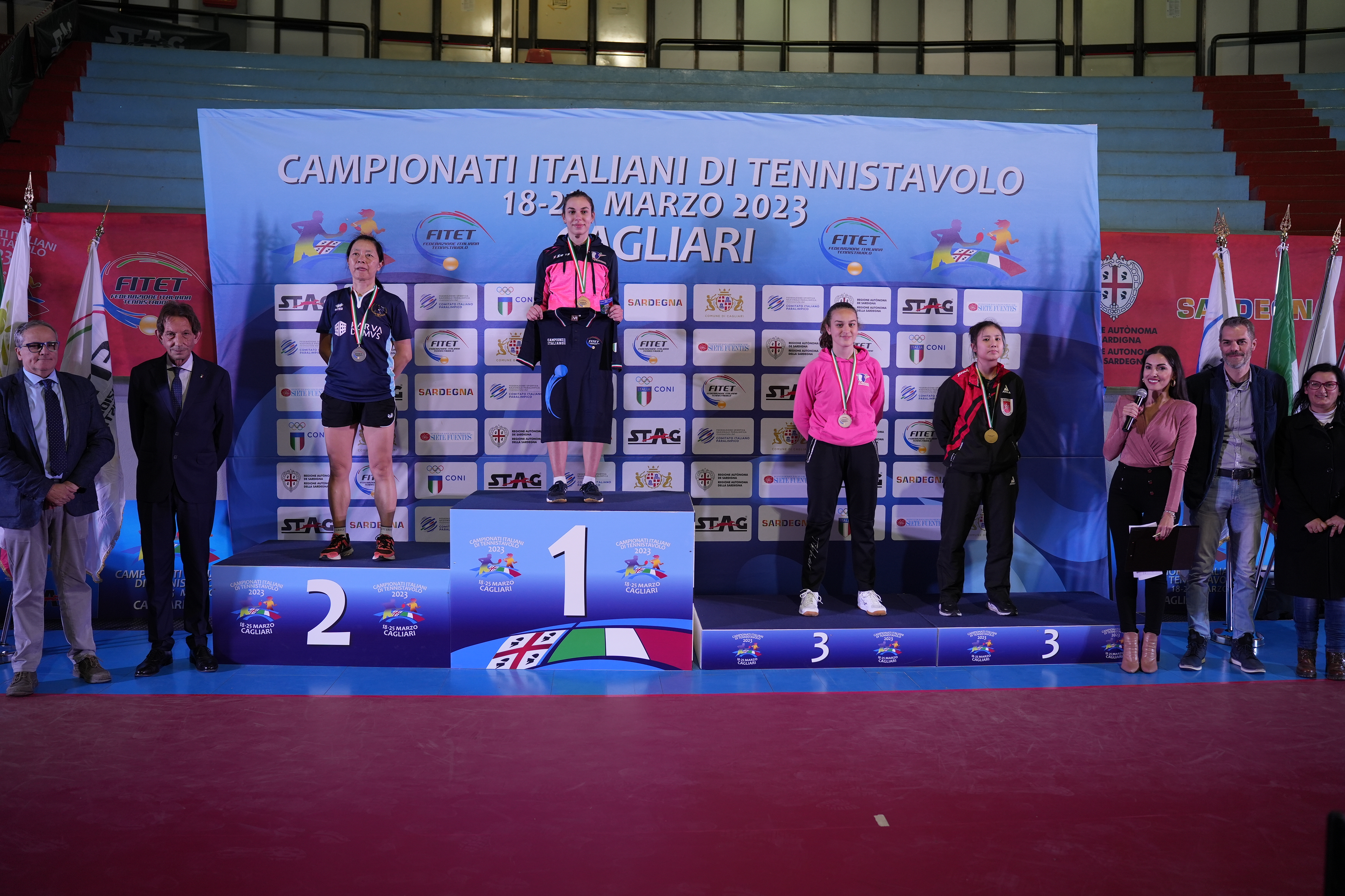 Campionati Italiani di Cagliari 2023 podio del singolare femminile di seconda categoria