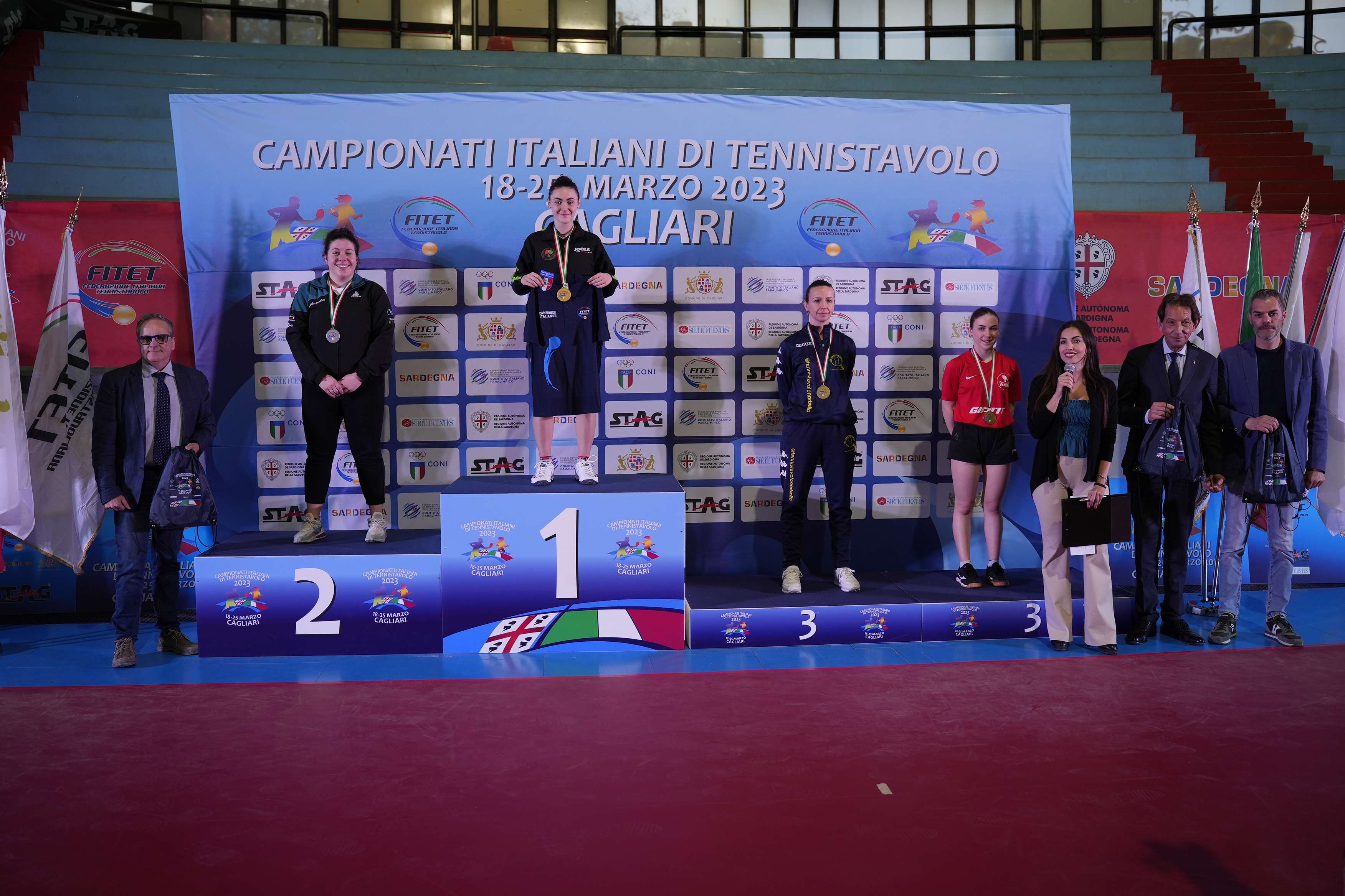 Campionati Italiani di Cagliari 2023 podio del singolare femminile di terza categoria