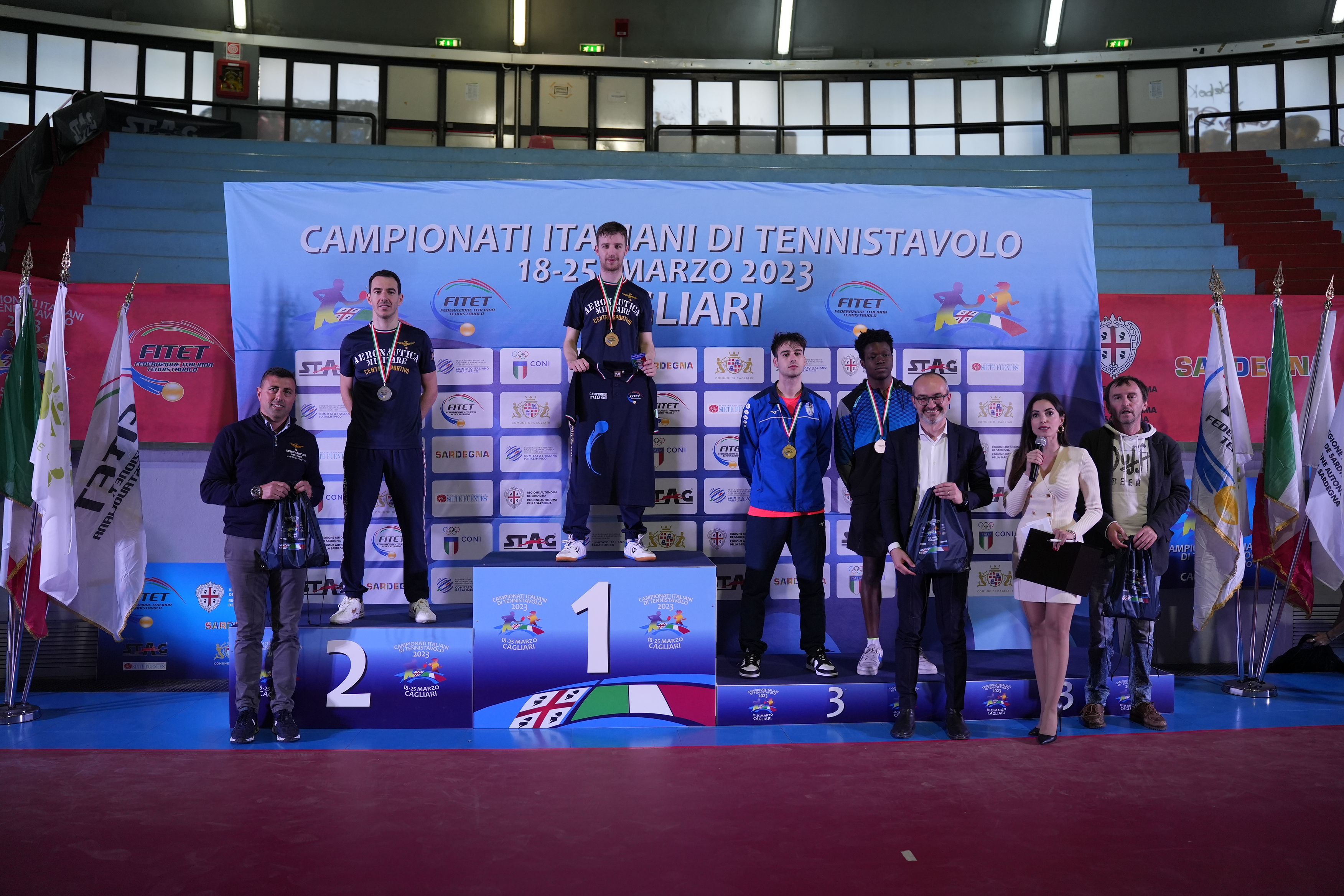 Campionati Italiani di Cagliari 2023 podio del singolare maschile assoluto