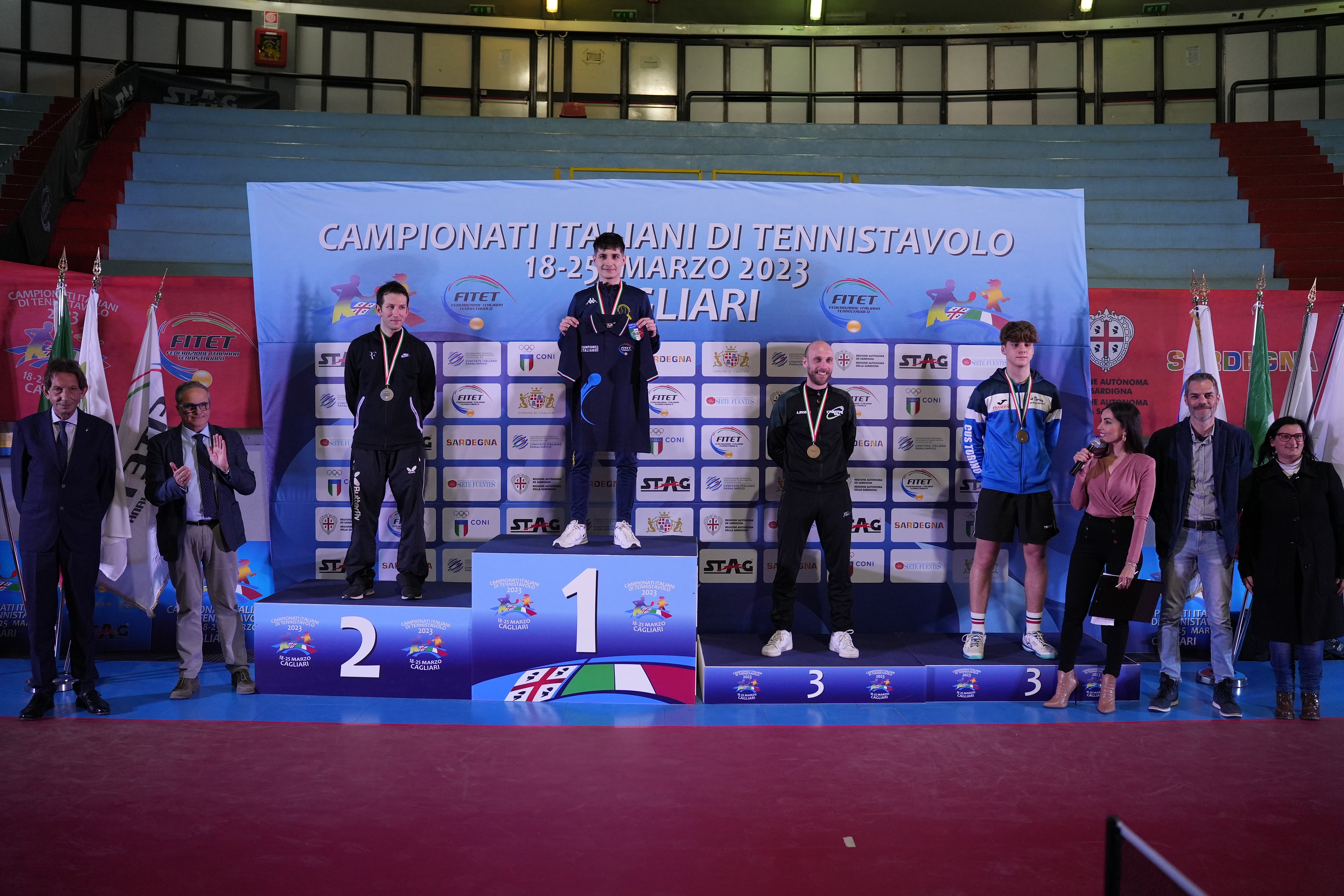 Campionati Italiani di Cagliari 2023 podio del singolare maschile di seconda categoria