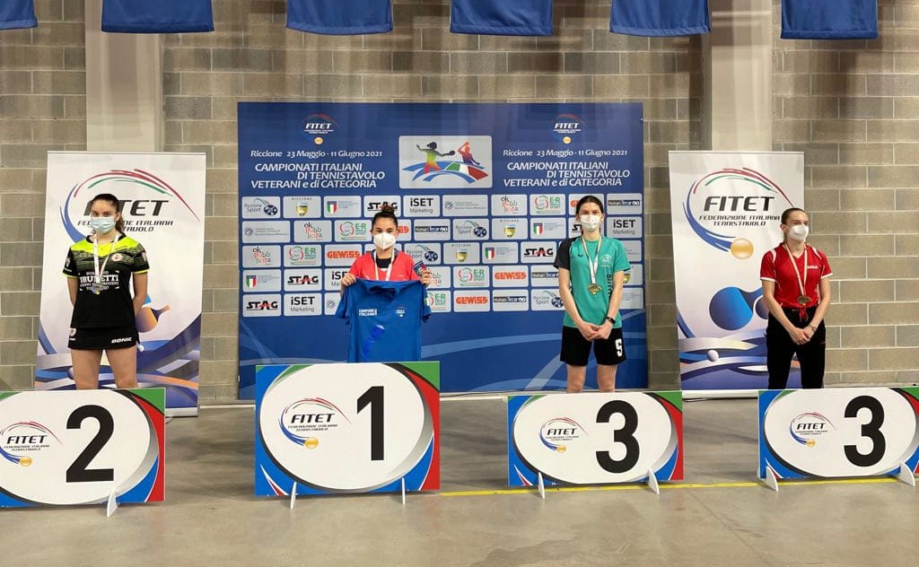 Campionati Italiani di Categoria 2021 podio singolare femminile di quarta categoria