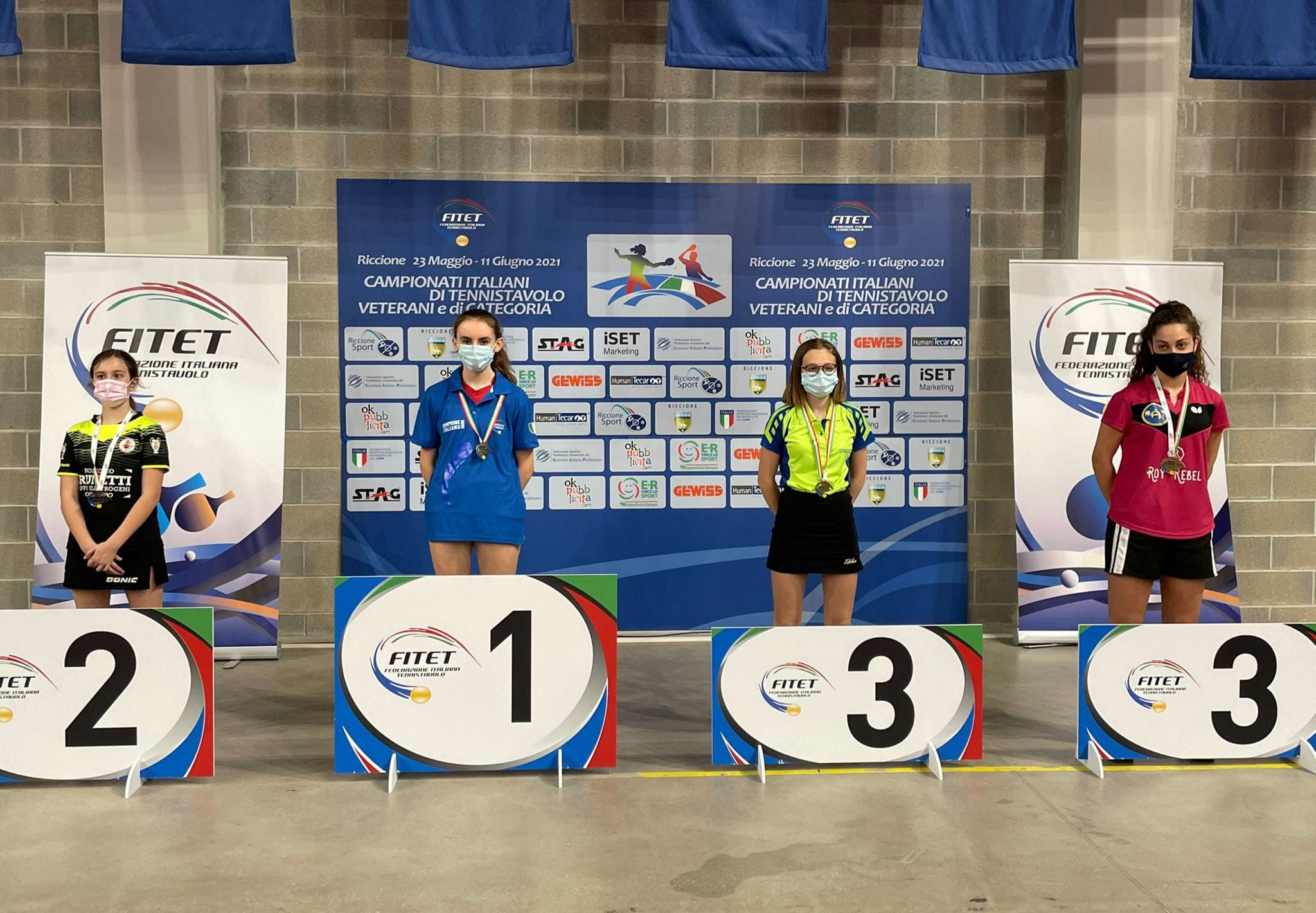 Campionati Italiani di Categoria 2021 podio singolare femminile di quinta categoria