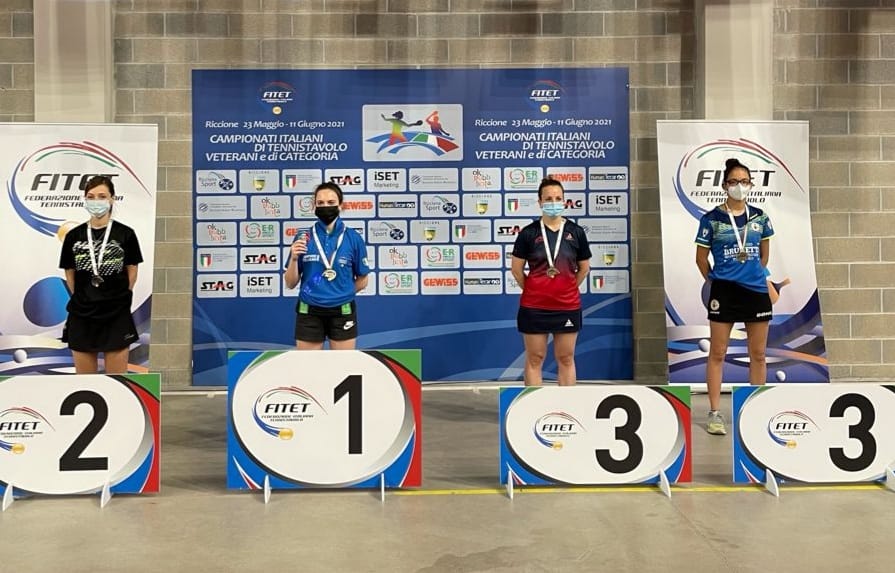 Campionati Italiani di Categoria 2021 podio singolare femminile di terza categoria