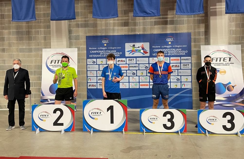 Campionati Italiani di Categoria 2021 podio singolare maschile di quarta categoria