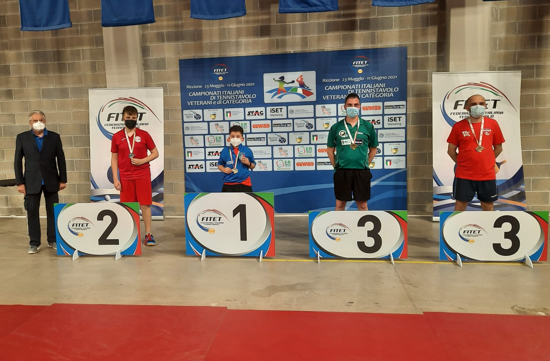 Campionati Italiani di Categoria 2021 podio singolare maschile di quinta categoria