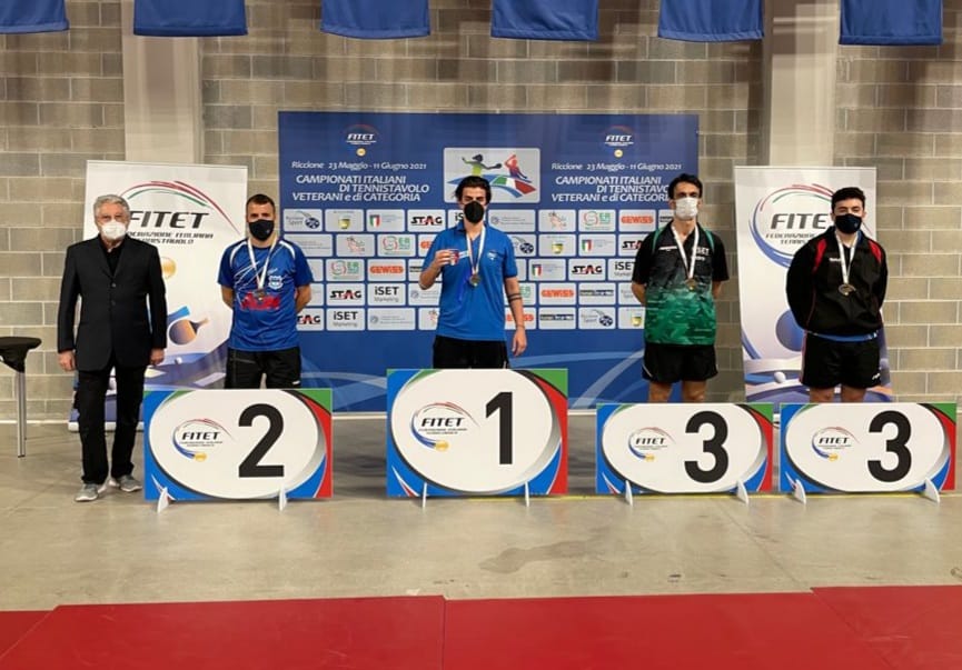 Campionati Italiani di Categoria 2021 podio singolare maschile di terza categoria