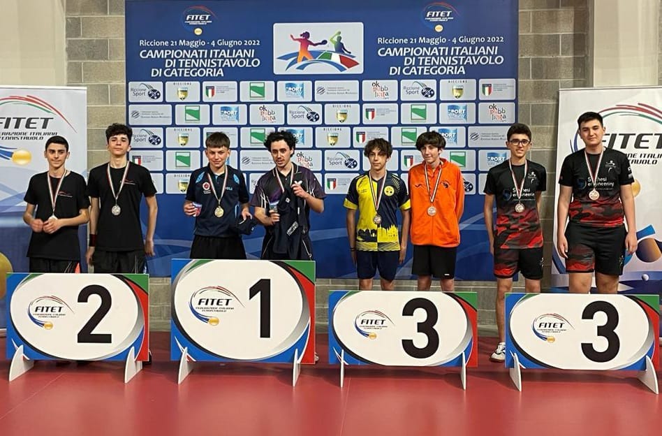 Campionati Italiani di Categoria di Riccione 2022 podio del doppio di sesta categoria