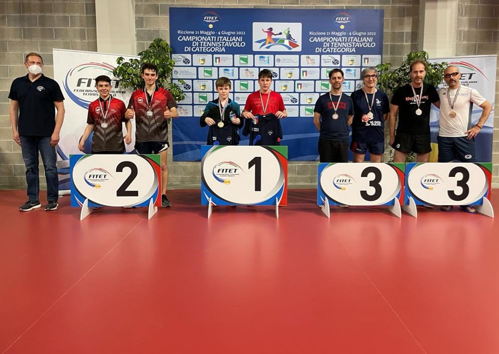 Campionati Italiani di Categoria di Riccione 2022 podio del doppio maschile di quarta categoria