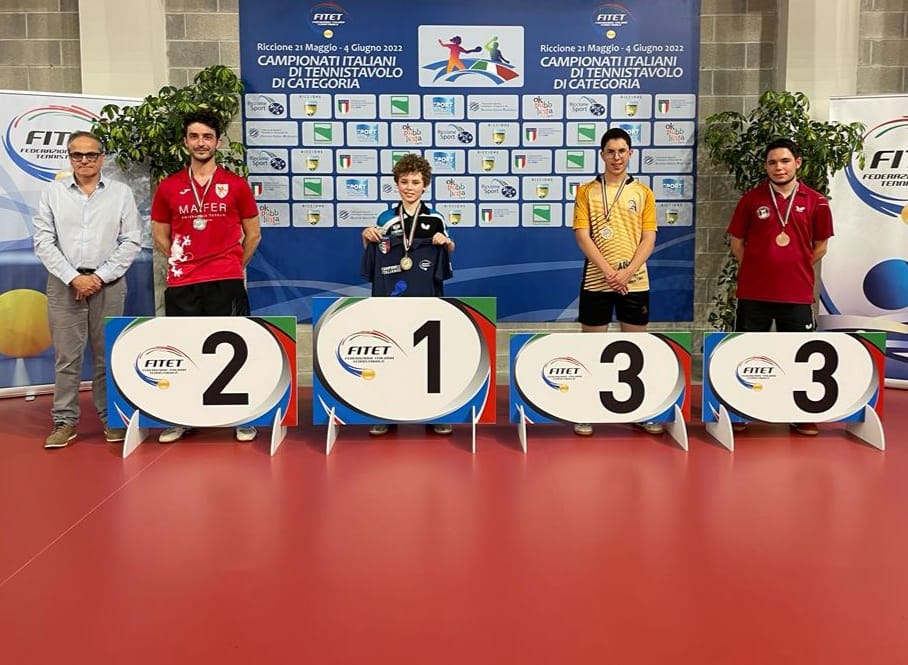 Campionati Italiani di Categoria di Riccione 2022 podio del singolare maschile di terza categoria