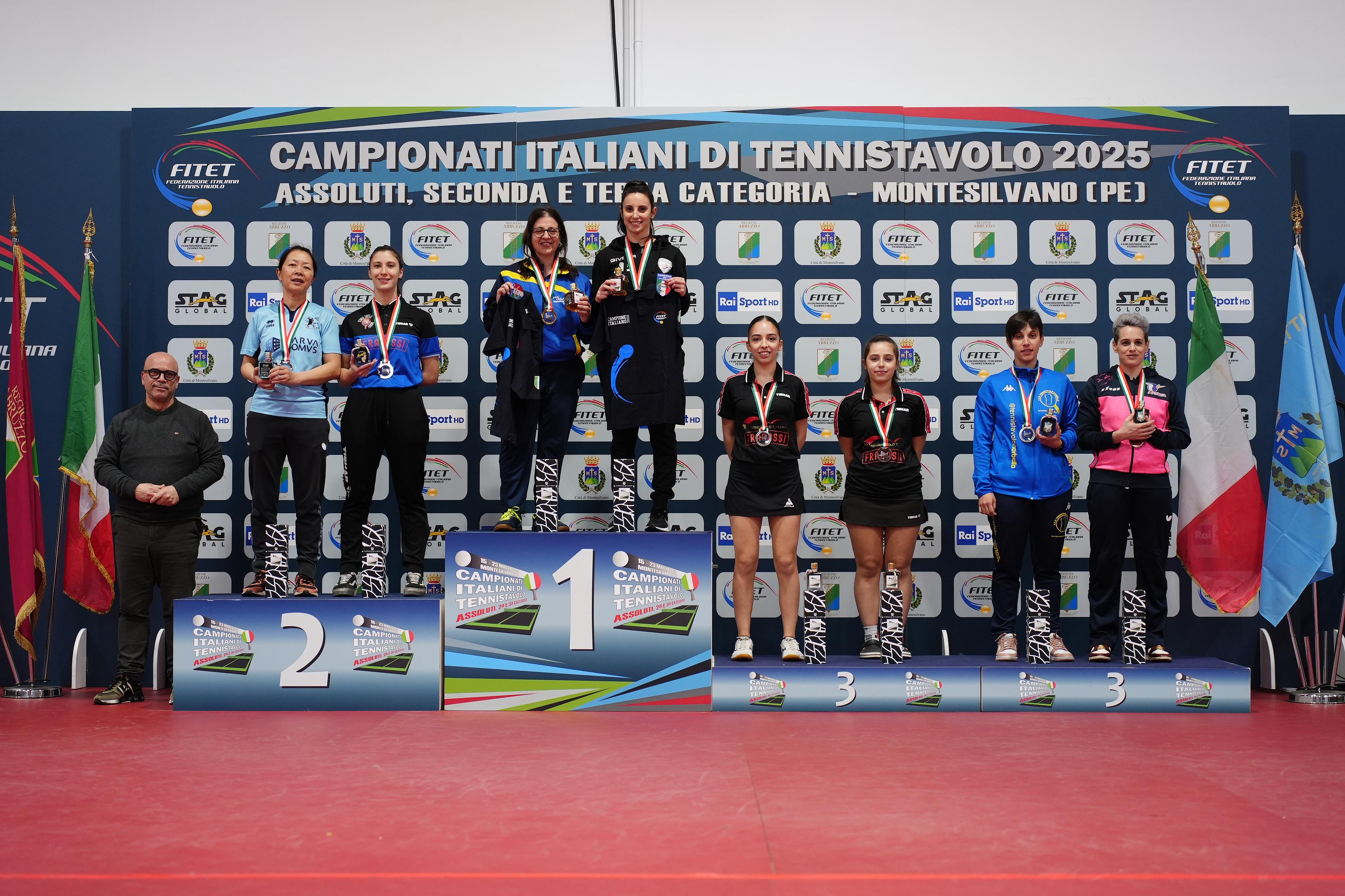 Campionati Italiani di Montesilvano 2025 podio del doppio femminile di seconda categoria