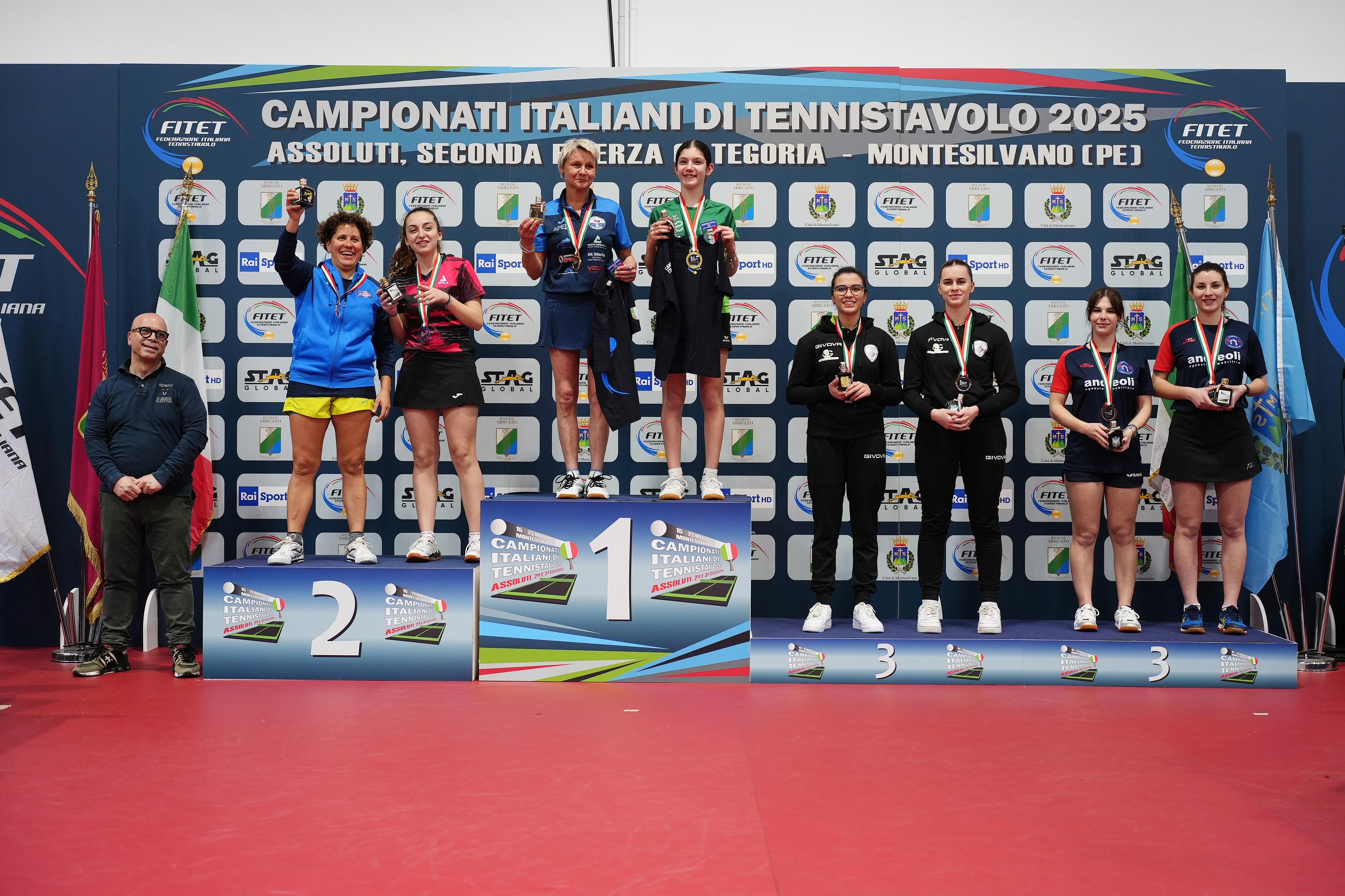 Campionati Italiani di Montesilvano 2025 podio del doppio femminile di terza categoria