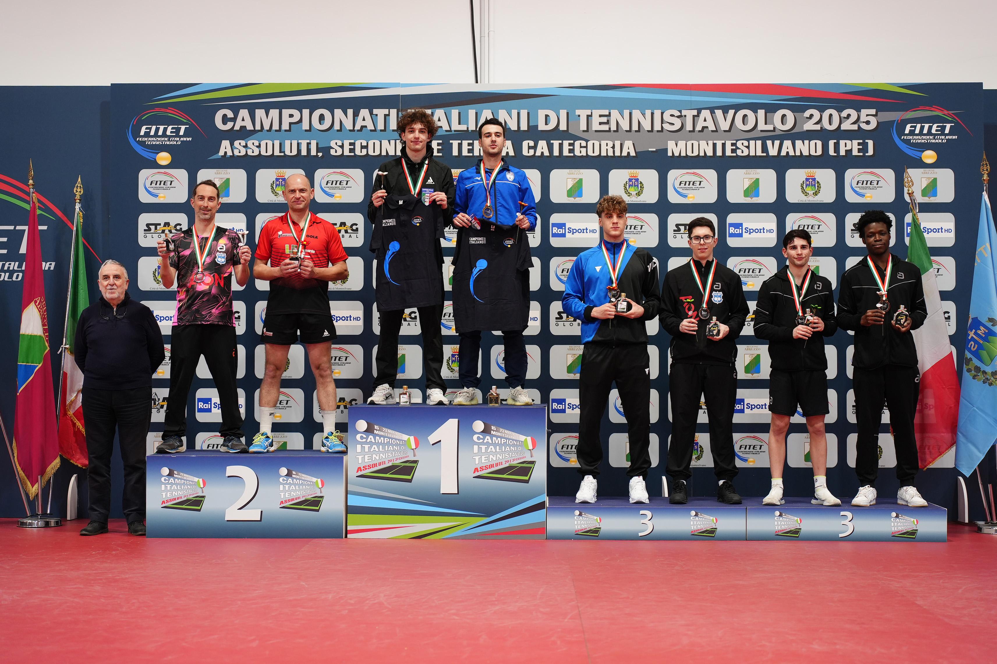 Campionati Italiani di Montesilvano 2025 podio del doppio maschile assoluto
