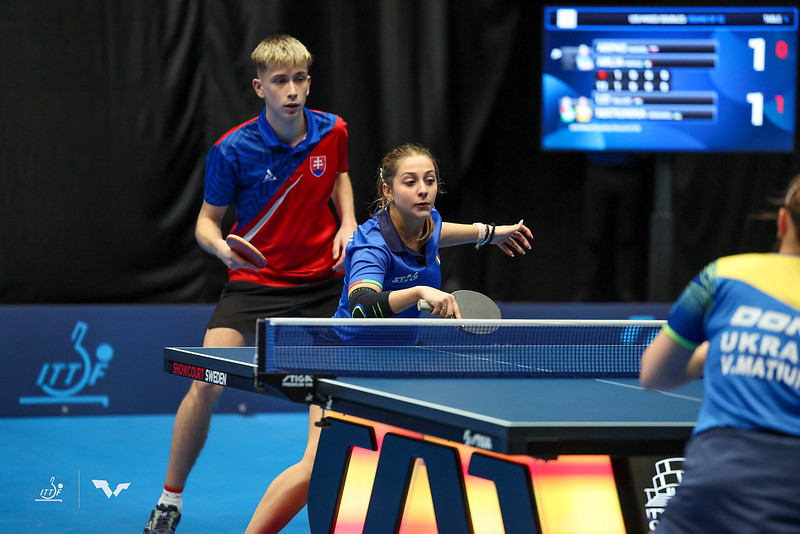 Campionati Mondiali Giovanili di Helsingborg 2024 Nicole Arlia e lo slovacco Samuel Arpas in azione