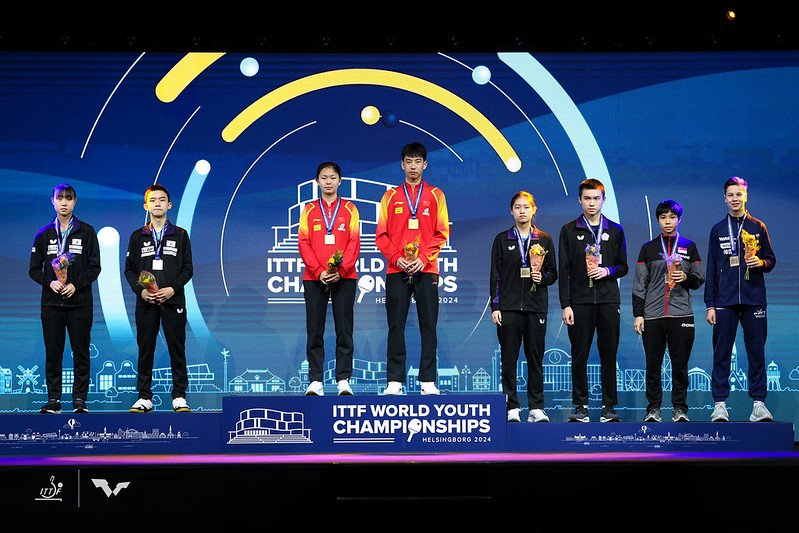 Campionati Mondiali Giovanili di Helsingborg 2024 podio del doppio misto Under 15