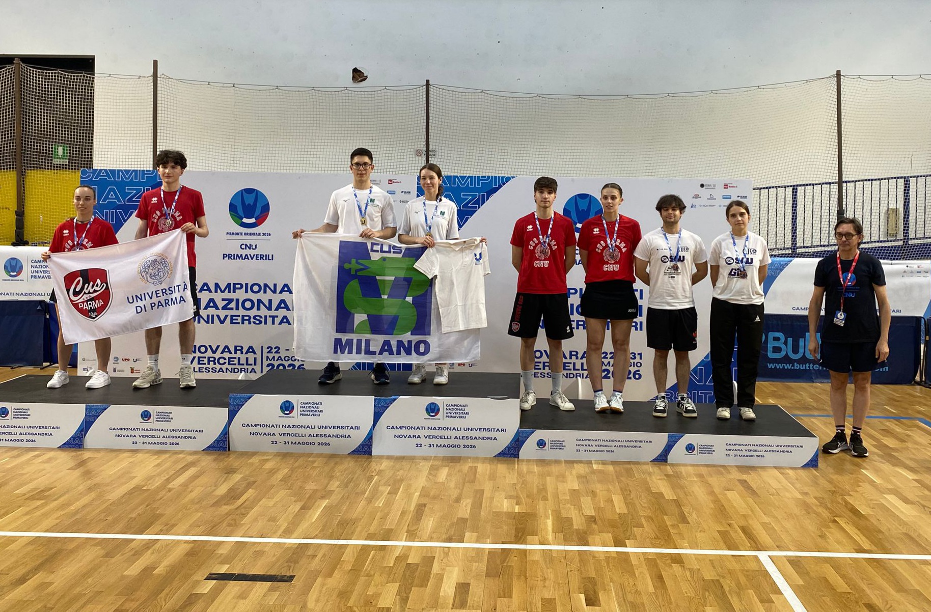 Campionati Nazionali Universitari di Novara 2026 podio del doppio misto