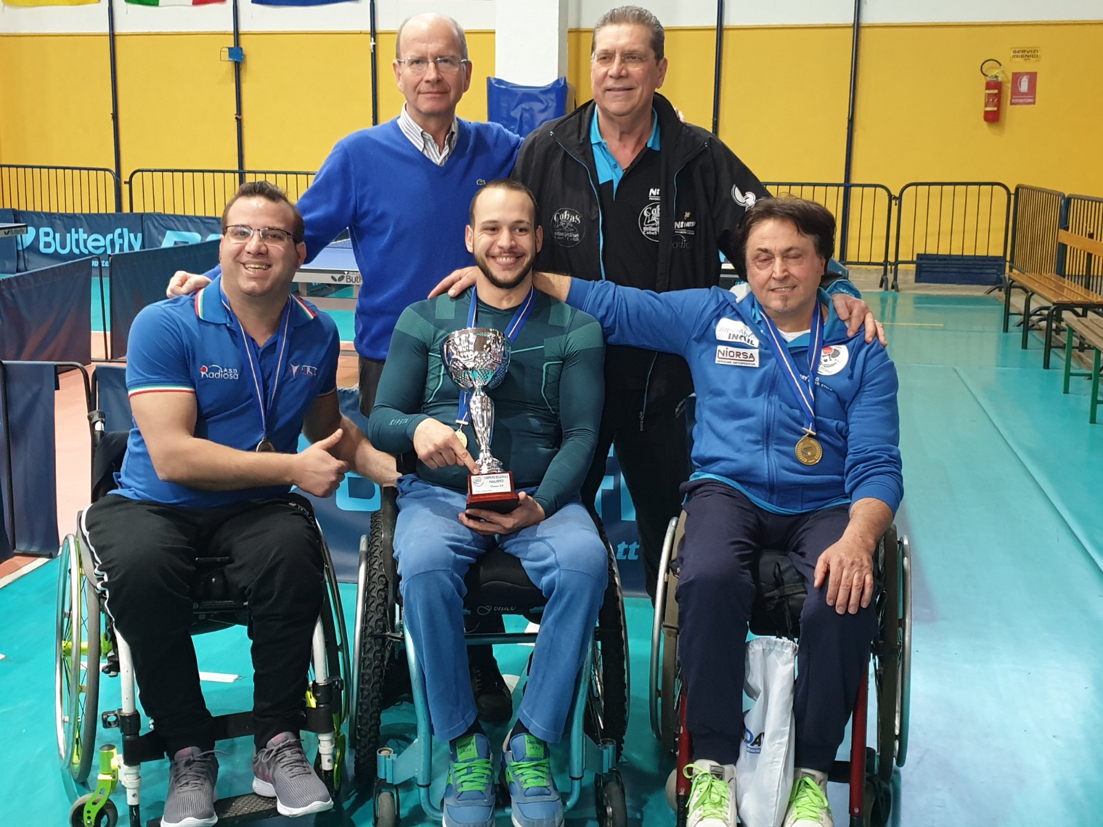Campionati paralimpici siciliani 2019 premiazione classe 3 5 il campione regionale Marco Capilli Sport Club Etna