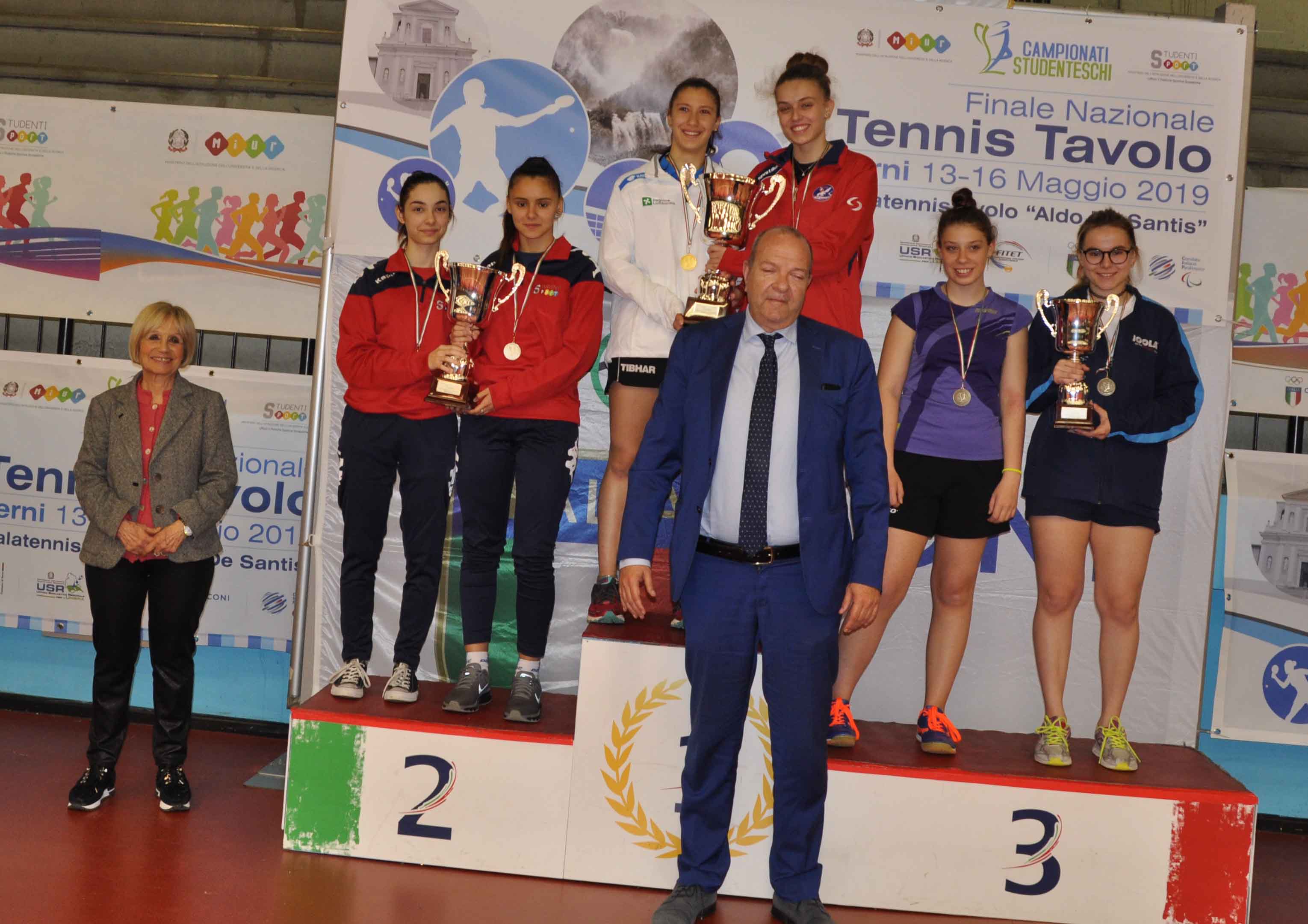 Campionati studenteschi finali 2019 podio femminile