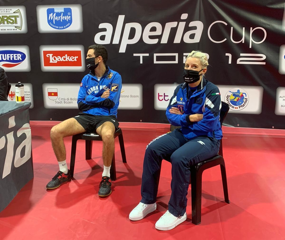 Conferenza stampa Top 12 di Bolzano Mihai Bobocica e Debora Vivarelli