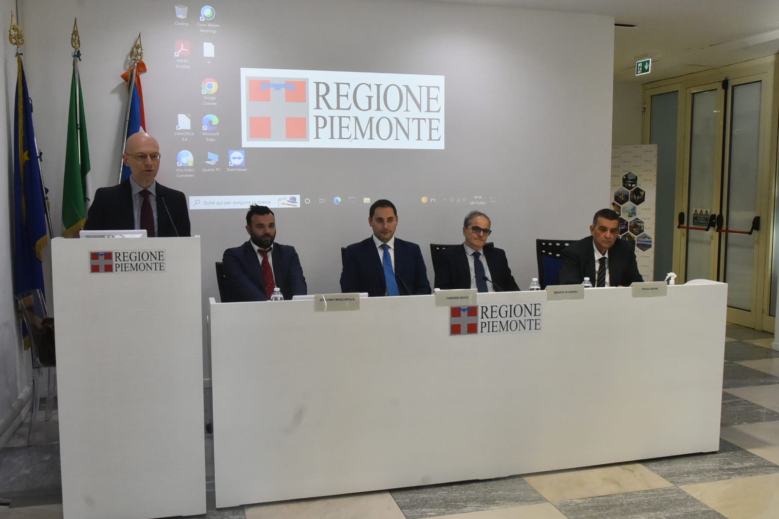 Conferenza stampa eventi a Biella tavolo dei relatori