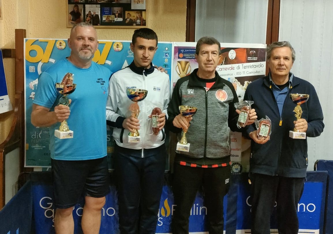 Coppa Carnevale 2025 podio del torneo di quinta e sesta categoria