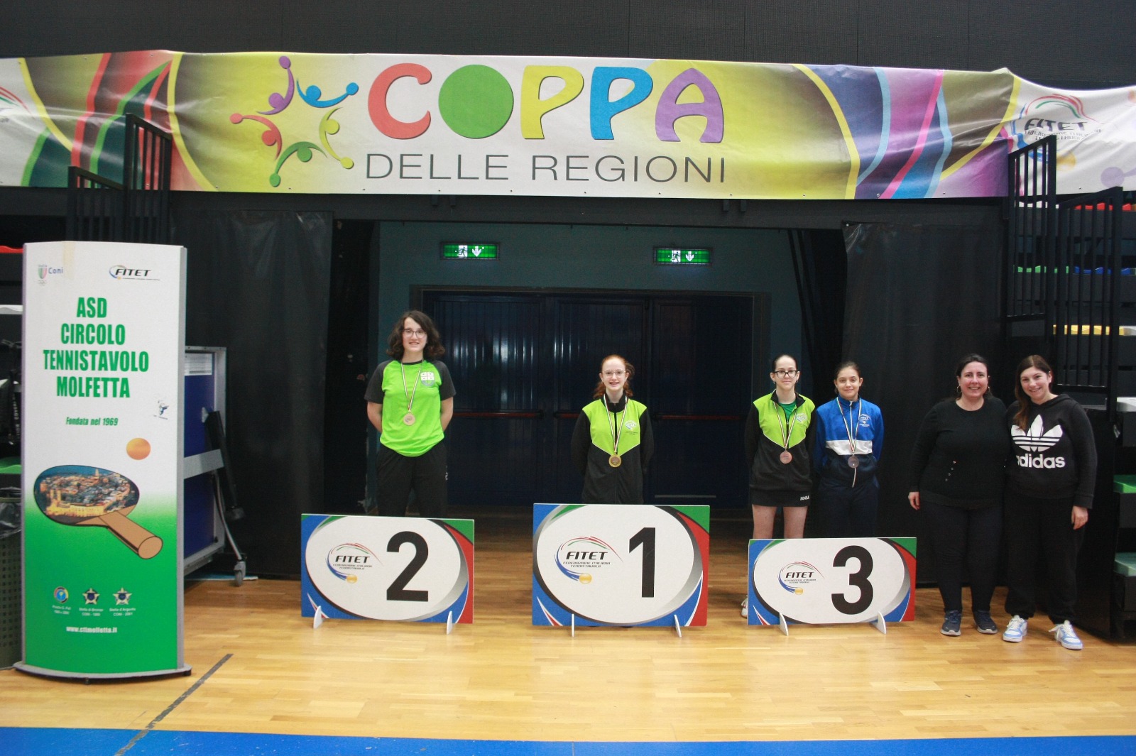Coppa delle Regioni 2026 podio del singolare femminile