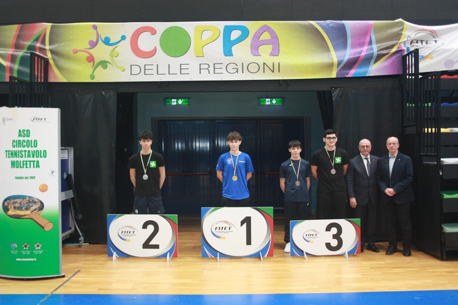 Coppa delle Regioni 2026 podio del singolare maschile