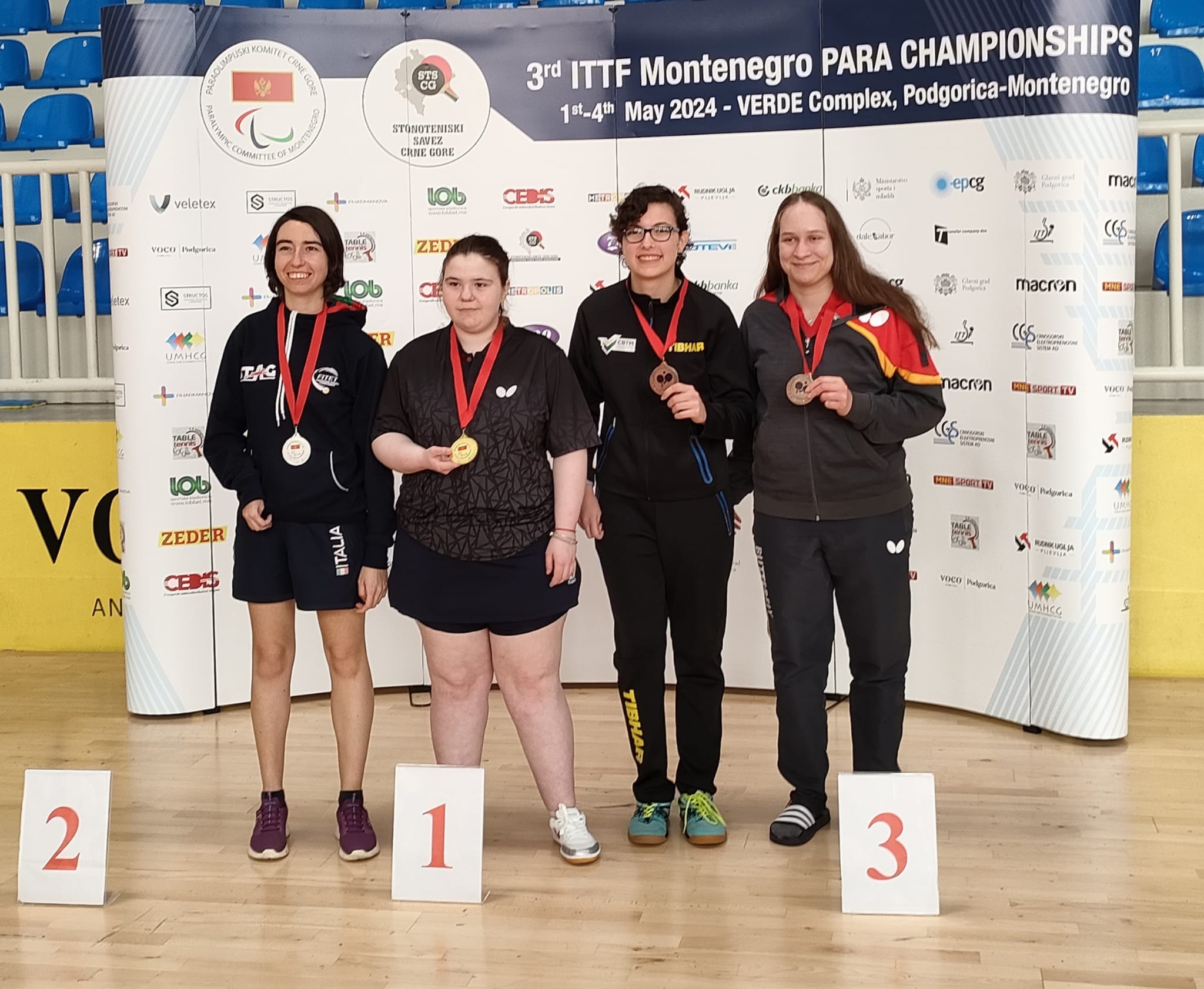 Elena Elli argento nel singolare di classe 8 dellITTF Montenegro Para Open 2024