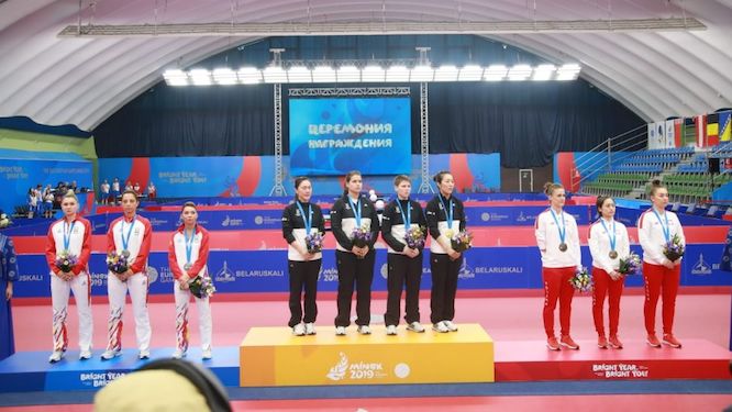 European Games Minsk 2019 podio a squadre femminile