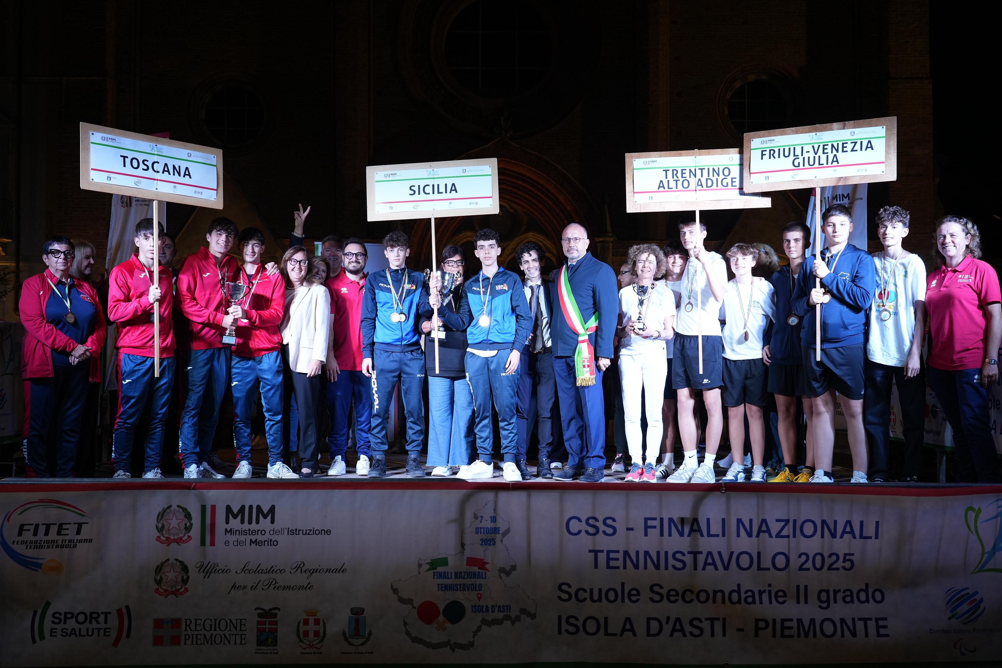 Finali Nazionali Gare Studentesche di Isola dAsti 2025 podio della gara a squadre maschile