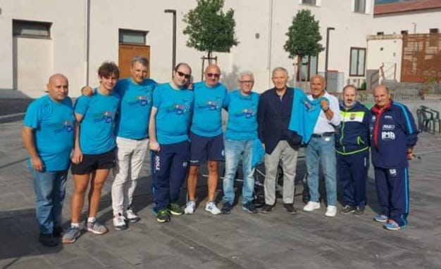 Foto 3 Tappa TTX di Cava de Tirreni gli organizzatori con il presidente del CONI Regionale Sergio Roncelli