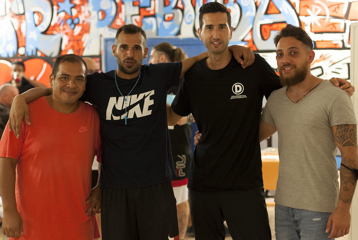 Foto 4 torneo a Rebibbia 30 luglio 2021 gruppo Fabio Di Silvio con allievi
