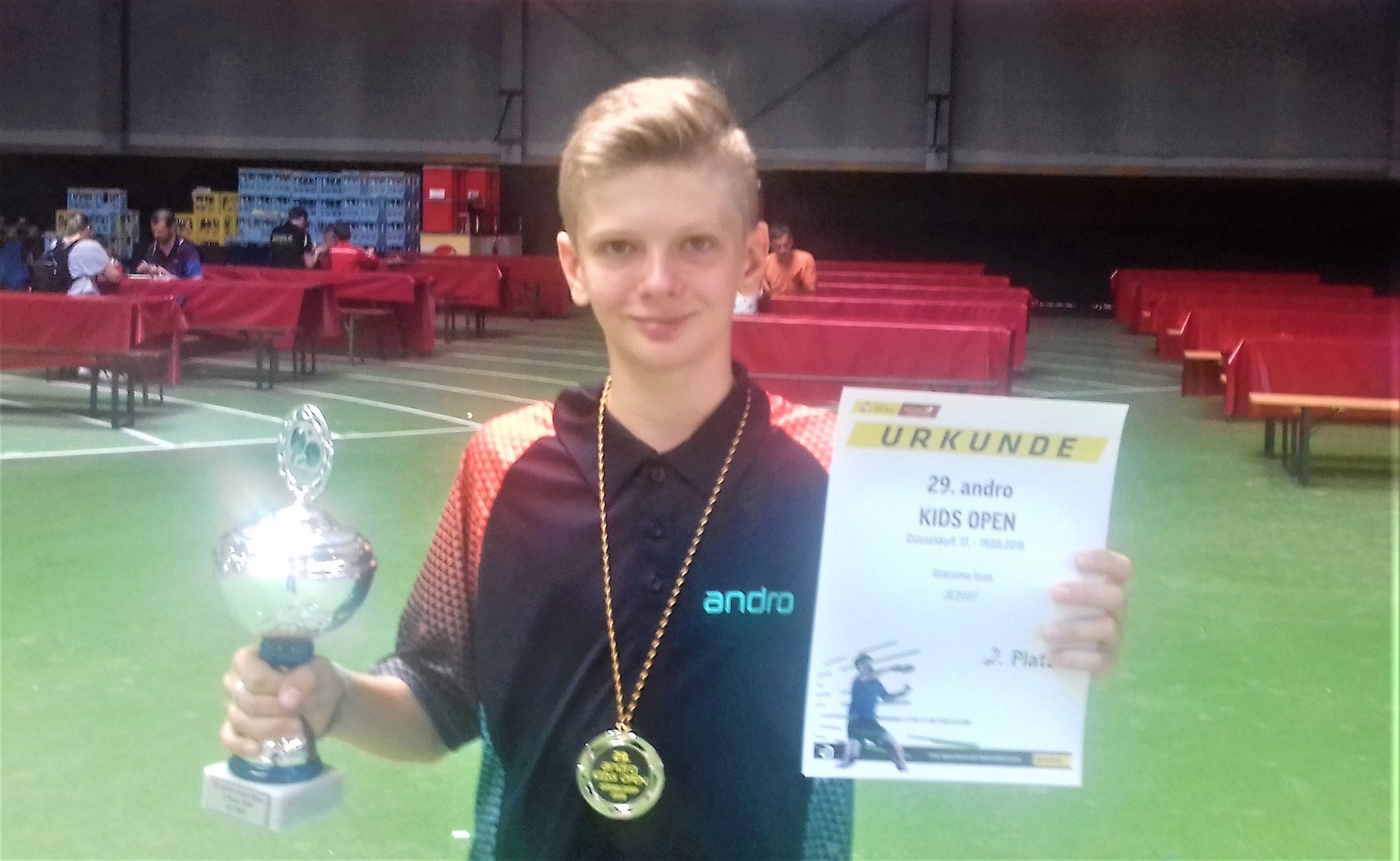 Giacomo Izzo secondo allAndro Kids Open 2018 di Dusseldorf