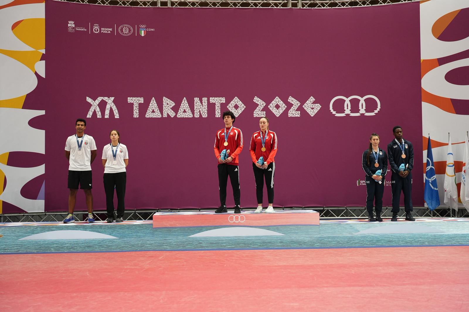 Giochi del Mediterraneo di Taranto 2026 podio del doppio misto