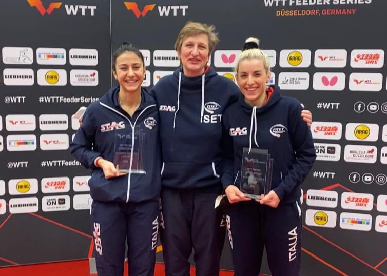 Giorgia Piccolin Elena Timina e Debora Vivarelli al WTT Fedeer Dusseldorf II 2022