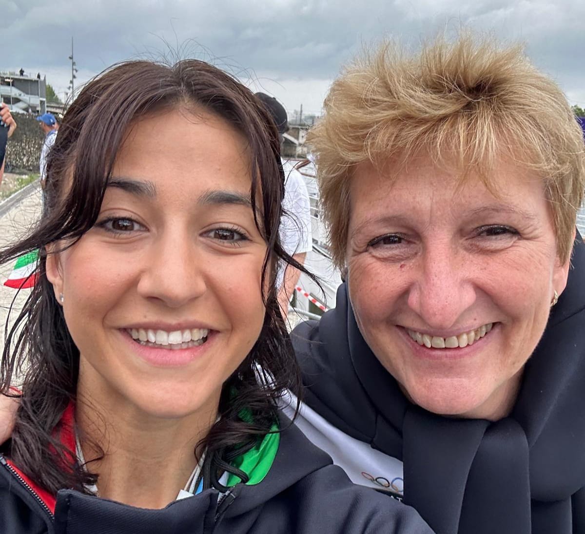Giorgia Piccolin ed Elena Timina alla cerimonia di apertura delle Olimpiadi di Parigi 2024