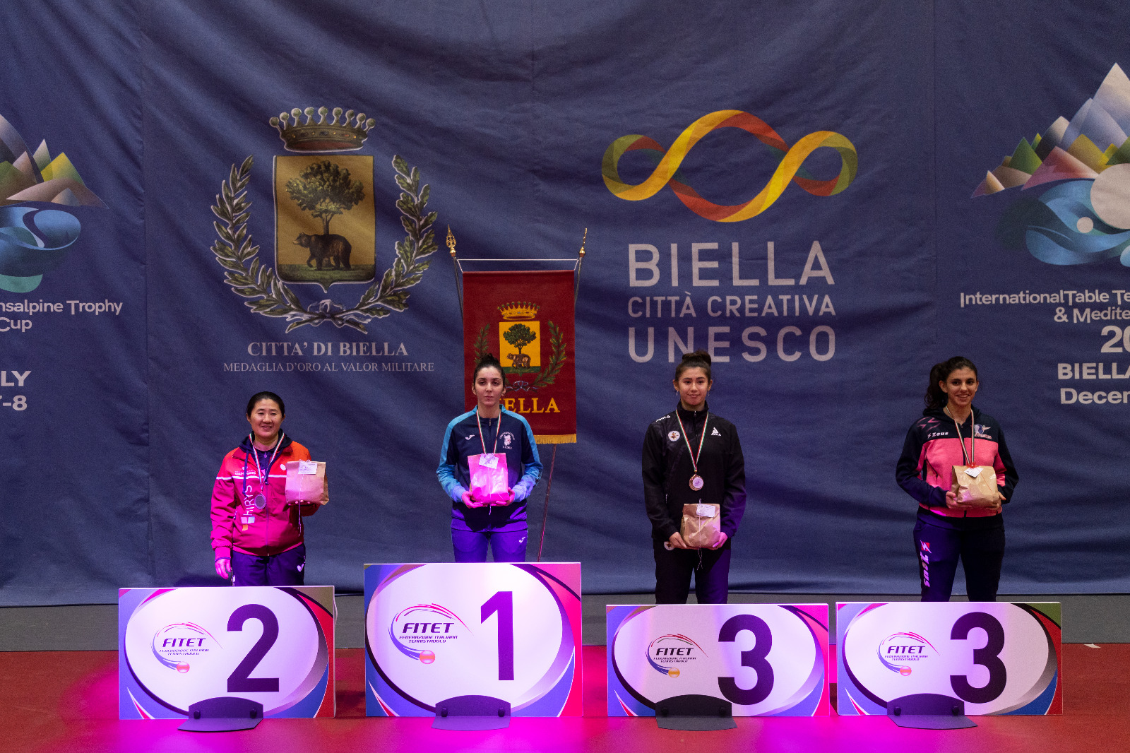 Giornate Rosa di Biella 2022 podio del singolare assoluto