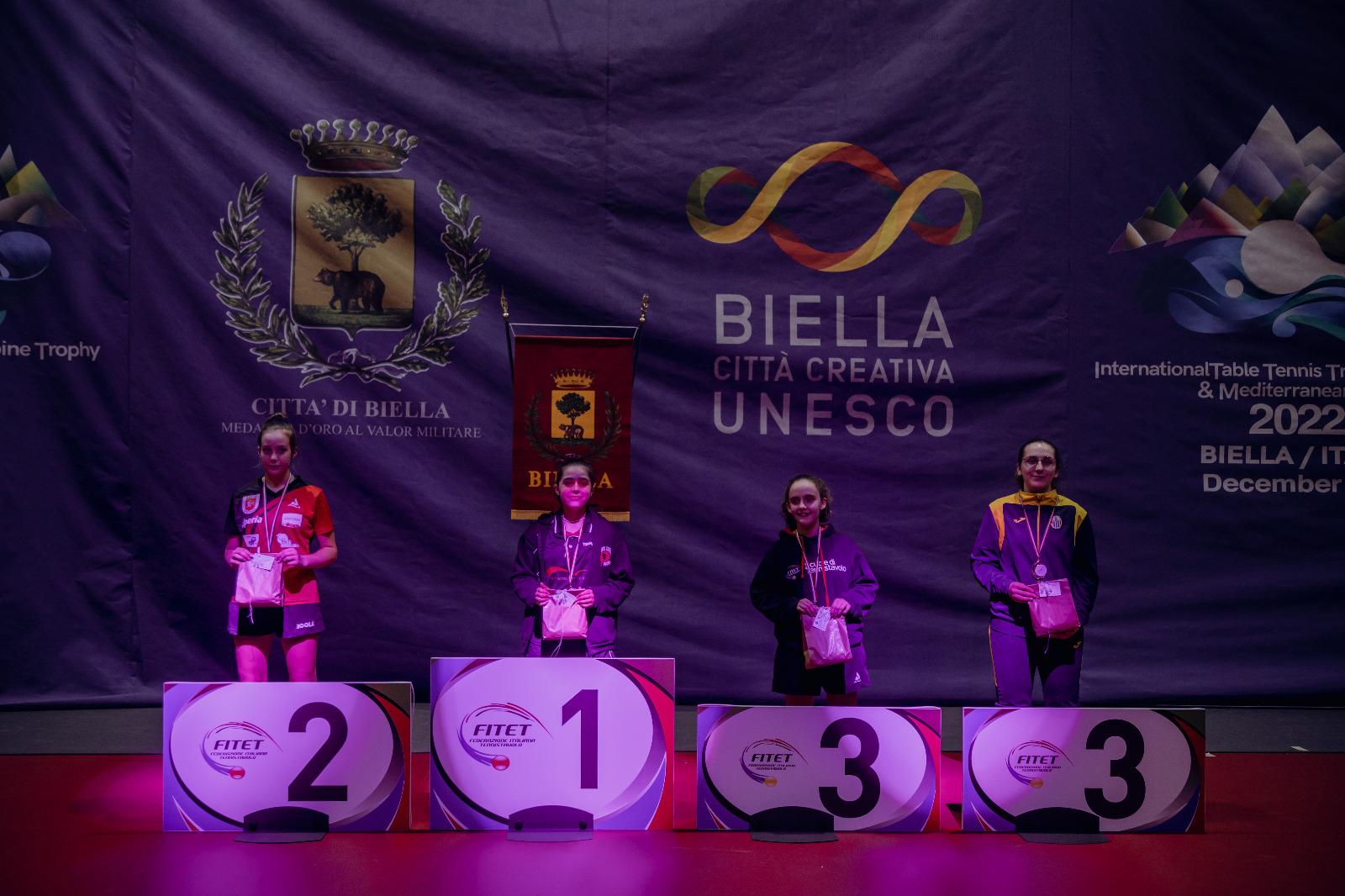 Giornate Rosa di Biella 2022 podio del singolare di quarta categoria