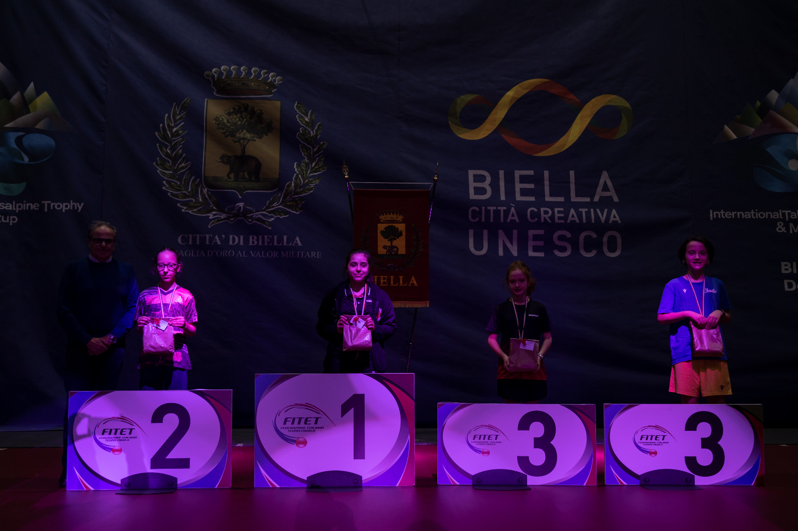 Giornate Rosa di Biella 2022 podio del singolare di quinta categoria
